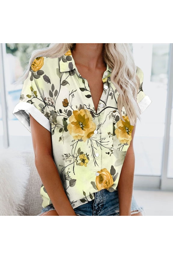 Women's Regular Casual Printed Short Sleeved BlousesTop Leather Bustier Top Formal Tops
