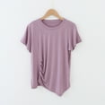 thumbnail image 1 of Dwaogom Women's Round Neck Not Irregular Solid Color Short Sleeved Loose T-shirt Short Sleeved Round Neck Top/shirt Wax Coat 2024 Long Sleeve Jackets Flannel Shirts, 1 of 4