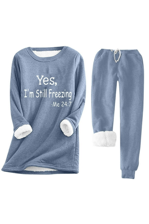 Women's Round Neck Pocket With Thickened Plush Insulation Long Sleeved Top And Plush Pants Set Workout Leggings For Women Office Work Ponte Leggings With Pockets