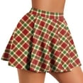 thumbnail image 1 of Dwaogom Women's Skirts Cute High Elastic Waisted Plaid Kilts for Women Trendy Hem Flared Knee Length Mini Skater Skirt Woman Temperament High Waist Lattice Printing Pleated Skirt, 1 of 5