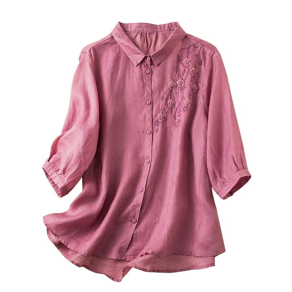 Dwaogom Women's Solid Color Suit Jacket With Lapel Pockets Cardigan Top Jacket Blouses Waterproof Down Jacket Oversized Plaid Flannel Button Down Shirt Jackets