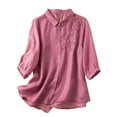 thumbnail image 1 of Dwaogom Women's Solid Color Suit Jacket With Lapel Pockets Cardigan Top Jacket Blouses Waterproof Down Jacket Long Sleeve Coats, 1 of 7