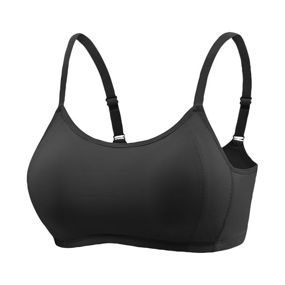 Dwaogom Women's Spaghetti Strap Cotton Pullover Sports Bra Value Pack Non Steel Ring Style Printed Gathered Middle Button Breathable Underwear Daily Bra