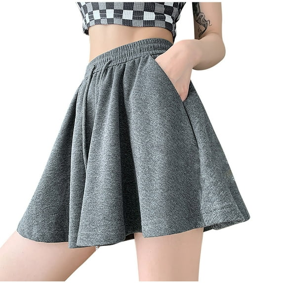 Dwaogom Women's Sports And Leisure Wide Leg Pants With Elastic Rope Shorts Denim Shorts Plus Size Panties