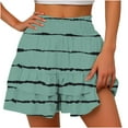 thumbnail image 1 of Dwaogom Women's Summer Solid Color High Waisted Shorts With Floral Pleated Hem Casual Shorts Leggings For Women Plus Size Tummy Control Jeans Leggings, 1 of 5