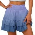 thumbnail image 1 of Dwaogom Women's Summer Solid Color High Waisted Shorts With Floral Pleated Hem Casual Shorts Compression Slimming Leggings Leggings Women High Waist, 1 of 5
