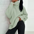 thumbnail image 1 of Dwaogom Women's Sweater Fashion Color High Neck Knit Pullover Sweater Large Round Neck Knit Topcoat Flannel Plaid Shacket Coats With Pockets, 1 of 6