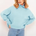 thumbnail image 1 of Dwaogom Women's Sweater Fashion Color High Neck Knit Pullover Sweater Large Round Neck Knit Halter Dresses For Women Red Maxi Dress Fifties Dresses, 1 of 5