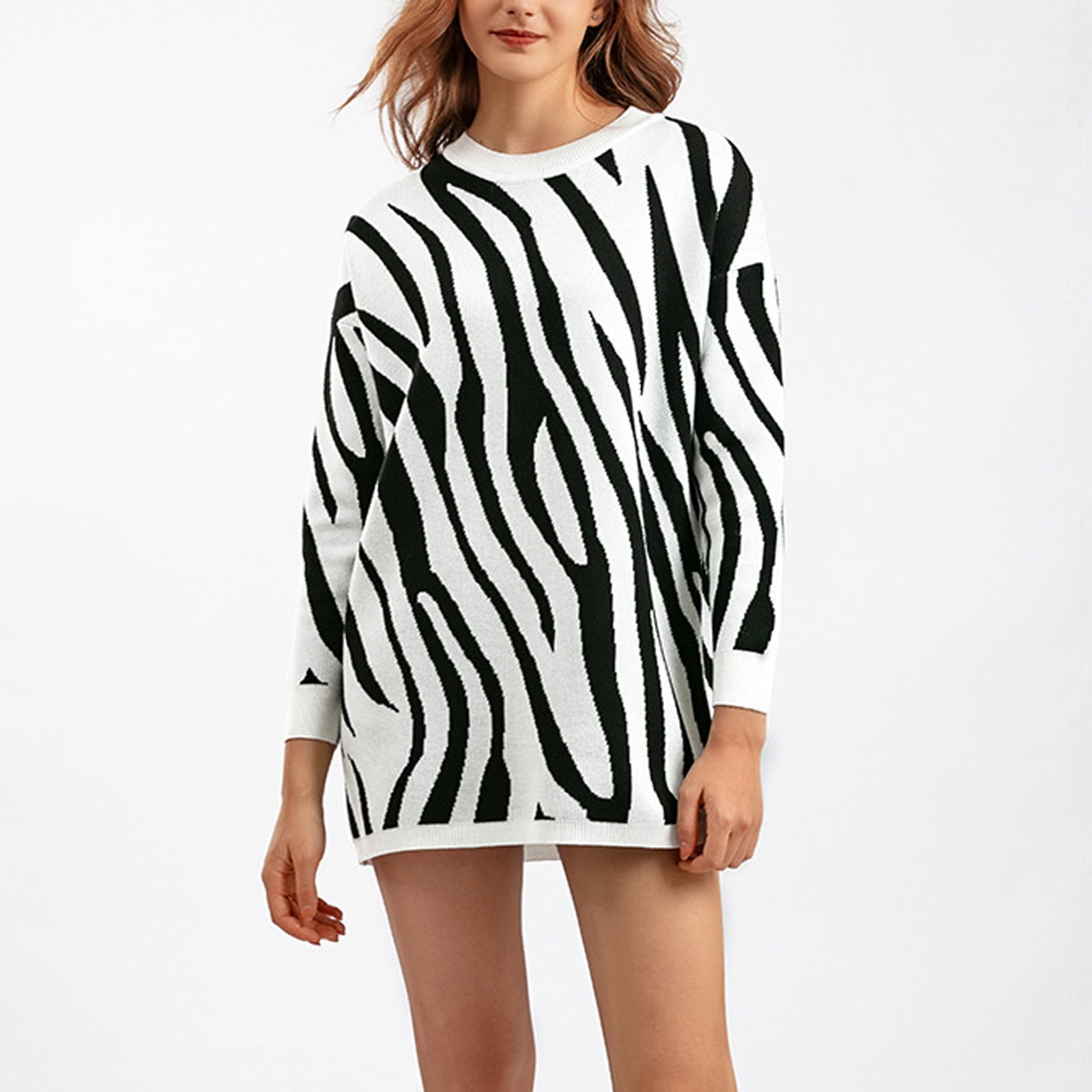 Dwaogom Women's Sweater Fashion Pattern Fashion Knit Pullover Sweater