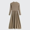 thumbnail image 1 of Dwaogom Women's Sweater Knitted Dress High Collar Wide Hem Long Waist Slimming Long Sleeves Temperament Sweater Bottoming Skirt Track Jacket Women Casual Long Sleeve Button Up Shacket Coats, 1 of 9