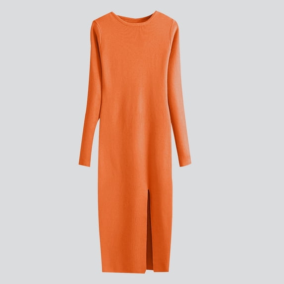 Dwaogom Women's Sweater Knitted Knitted Dress Women's Long Sleeve Tight Bottom Wrap Hip Skirt The Coat Womens Shacket Jacket