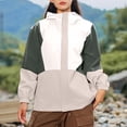 thumbnail image 1 of Dwaogom Women's Waterproof Raincoat Lightweight Rain Jacket Windbreaker Color Blocked Windproof Jacket Long Sleeved Zipper Pocket Hoodless Casual Outwear with Pocket for Outdoor, 1 of 8