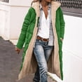 thumbnail image 1 of Dwaogom Women's Winter Casual Loose Fashion Color Pocket Zippered Tops Reversible Long Cotton Coat Teddy Coat Long Button Down Shirt Dress Pocket, 1 of 6