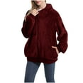 thumbnail image 1 of Dwaogom Women's Zippered Cardigan Hooded Sweater Coat Long Sleeved Hooded Casual Coat/jacket Summer Jacket Women Ladies Ripped Stretchy Jacket With Pockets, 1 of 3