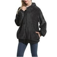 thumbnail image 1 of Dwaogom Women's Zippered Cardigan Hooded Sweater Coat Long Sleeved Hooded Casual Coat/jacket Summer Jacket Womens Flannel Shacket, 1 of 3