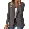 thumbnail image 1 of Dwaogom Womens Casual Blazer Jacket Long Sleeve Open Front Work Office Blazer Lapel Button Jacket Women's Fashion Solid Button Suit Coat Long Sleeve Hatless Casual Coat Jacket, 1 of 5