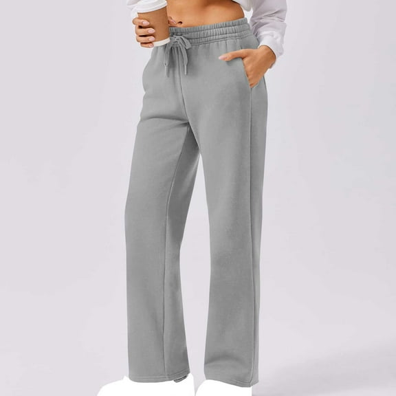 Dwaogom Womens Casual Knit Pull on Pants for Women, Elastic Waist Pants, Women Casual Solid Color Elastic Waist Pockets Pants