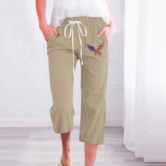 Dwaogom Womens Casual Printing Elastic Loose Pants Straight Wide Leg Trousers With Pocket Skin Color Winter Leggings Imitation Denim Leggings