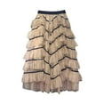 thumbnail image 1 of Dwaogom Womens Long Maxi Tulle Skirt 7 Layers A Line Ruffle Mesh High Waisted Tiered Layered Skirts Petticoat Woman Border Cake Skirt Net Yarn High Waist Slim Puffy Skirt, 1 of 5