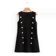 thumbnail image 1 of Dwaogom Womens Waistcoat Vest Sleeveless Crew Neck Button Up Hem Work Office Vests Women's Fashion Casual Solid Color Sleeveless Round-Neck Dress, 1 of 3