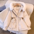 thumbnail image 1 of Dwaogom Womens Winter Long Sleeve Solid Color Big Hooded Hair Pockets Drawstring Loose Thicken Coat Top Summer Coats Casual Long Sleeve Boyfriend Jean Coat, 1 of 4