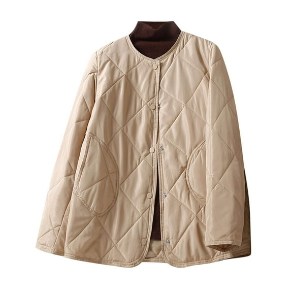 Dwaogom Womens Winter Long Sleeve Solid Color Button Pockets Retro Loose Thicken Coat Top Summer Coat For Women Women'S Waffle Knit Shacket