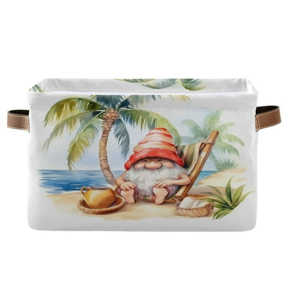 Dwarf Beach Tree Cup Storage Bins with Handle Fabric Organizer Basket Foldable Box 1 Pack 14.2x10.2x8.3