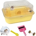 thumbnail image 1 of Dwarf Hamster Cage Clear Plastic Small Hamster Cage Portable Carrier with Water Bottle Exercise Wheel Bathtub Box Set Toy for Dwarf Baby Hamster (Pink), 1 of 8