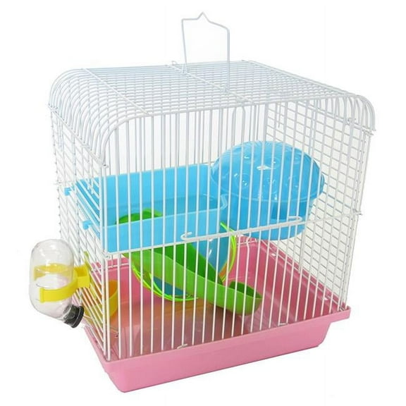 Dwarf Hamster, Mice Cage With Accessories, Pink