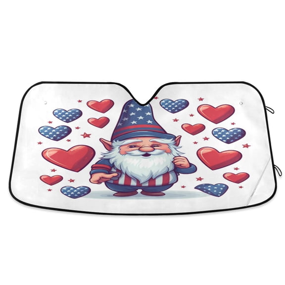Dwarf Heart Star Car Windshield Sun Shade Foldable Car Front Window Visor Heat and UV Protection 55x27.6