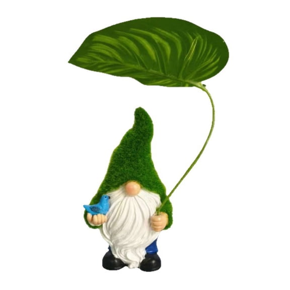 Dwarf Holding Leaves And Birds Garden Statue A Perfect Starting Point For Conversation And A Delightful Addition To Any Outdoor Space.