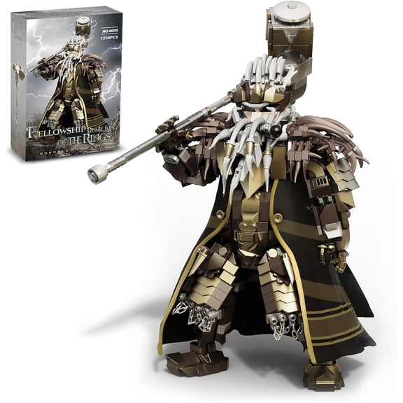 Dwarf King Mech Building Blocks Set for Adults, Robot Model Building Kit with Hammer Weapons, 1238 Pieces