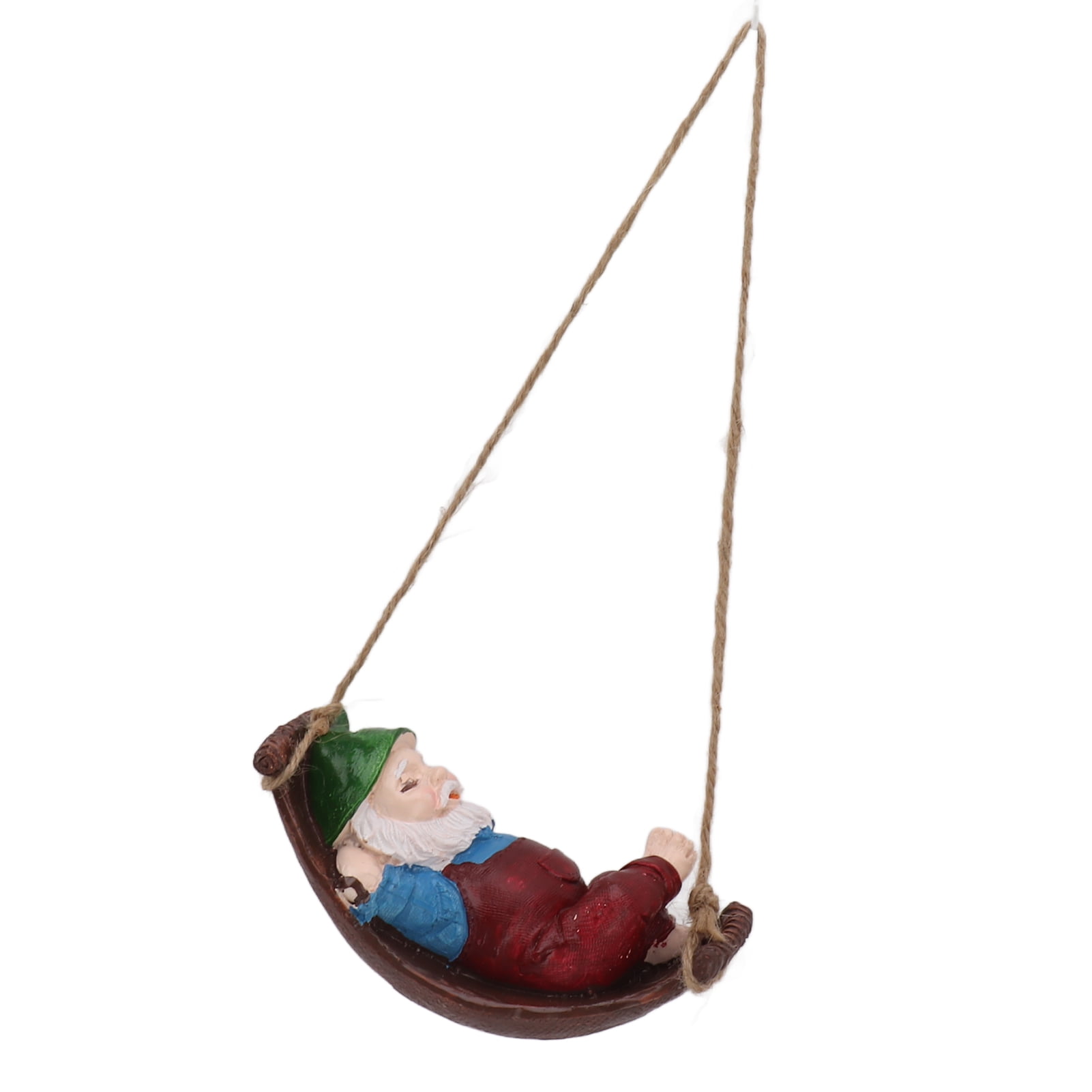 Dwarf Swing Sculpture Ornaments Resin and Twine Lovely 7.5in Resin