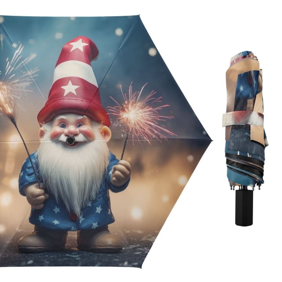 Dwarf with Sparklers Compact Sun Umbrella Windproof Travel Umbrellas for Rain Strong Portable UV Protection