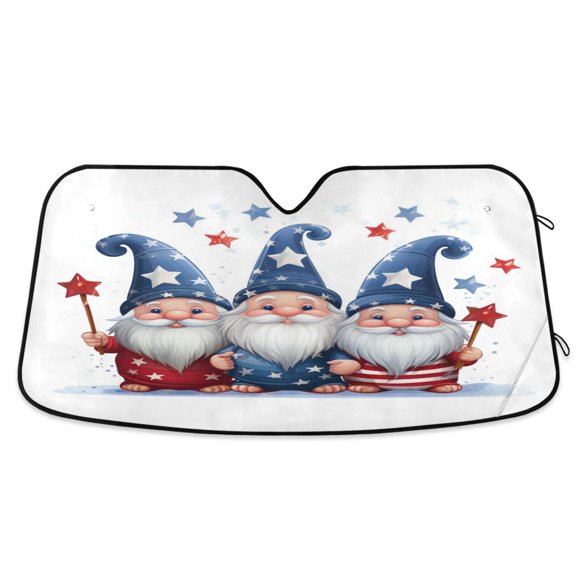 Dwarf with Usa Flag Clothing Car Windshield Sun Shade Foldable Car Front Window Visor Heat and UV Protection 53x23.5