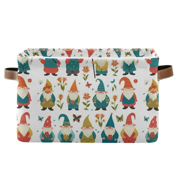 Dwarfs Flower Butterfly Storage Bins with Handle Fabric Organizer Basket Foldable Box 1 Pack 14.2x10.2x8.3