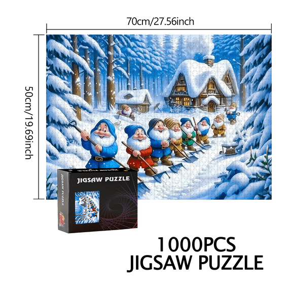 Dwarfs, Snow Puzzle 500pcs/1000pcs Large Puzzle Game Gift Family Interactive Game Puzzle DIY Home Decoration Brain Challenge