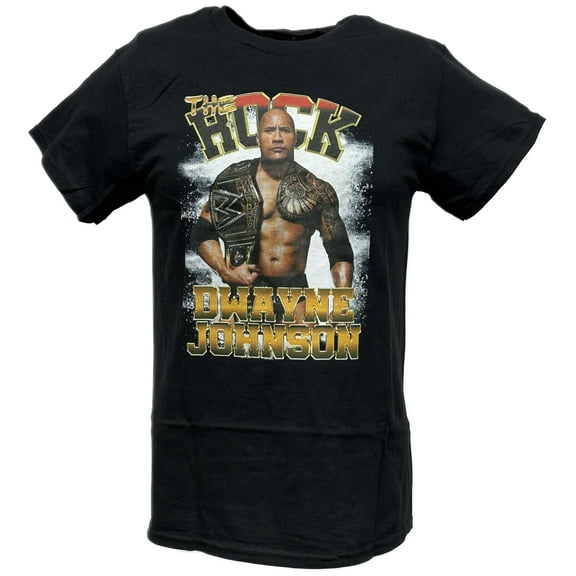 Dwayne The Rock Johnson Championship Belt Black WWE T-shirt