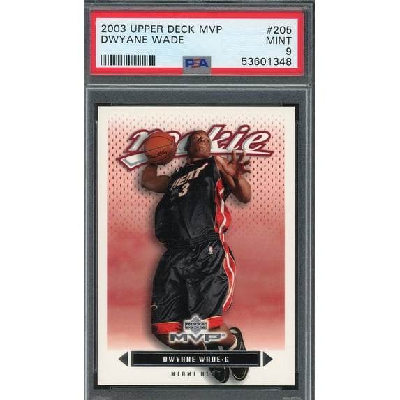 Dwayne Wade 2003 Upper Deck MVP Rookie Card #205 Graded PSA 9