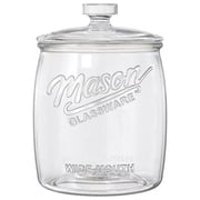 Half Gallon Cookie Jar, Glass Flour Sugar Storage Container for Kitchen Pantry & Laundry Room,Wide Mouth Mason Jar for Sourdough Starter, Candy, Flour, Dog Treats, Coffee