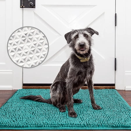 DweIke Chenille Bathroom Mats With Non-Slip Backing Machine Washable Indoor Durable Rug 24"x36",Teal