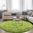 thumbnail image 1 of DweIke Round Rug for Bedroom,Soft Shaggy Area Rugs for Living Room Decor,Fluffy Circle Carpets for Nursery,5'x5',Grass Green, 1 of 7