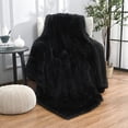 thumbnail image 1 of DweIke Shaggy Throw Blanket with Sherpa Warm Underside,Super Soft Cozy Large Plush Fuzzy Blanket,60"x80",Black, 1 of 7