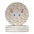 thumbnail image 1 of Dwelf Cat Christmas Large Sandstone Coasters Pack of 4 4 in x 4 in, 1 of 3