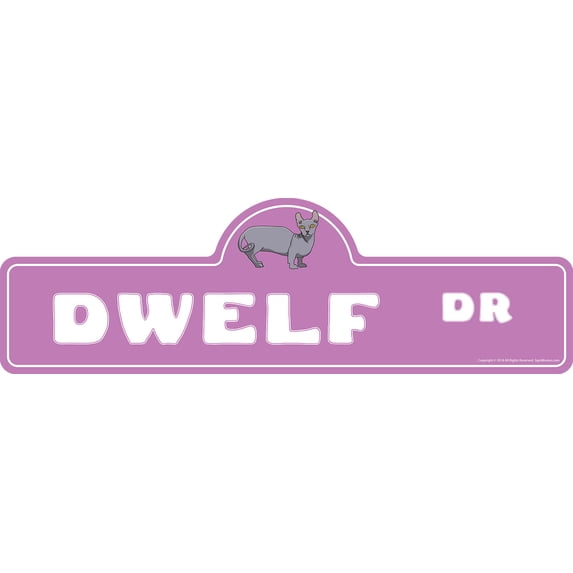Dwelf Street Sign | Indoor/Outdoor | Dog Lover Funny Home Décor for Garages, Living Rooms, Bedroom, Offices | SignMission personalized gift | 18" Wide