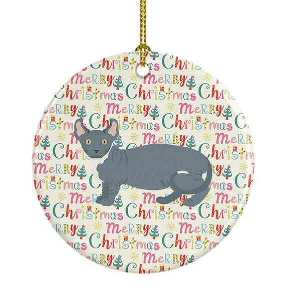 Dwelf #2 Cat Christmas Ceramic Ornament 2.8 in x 2.8 in
