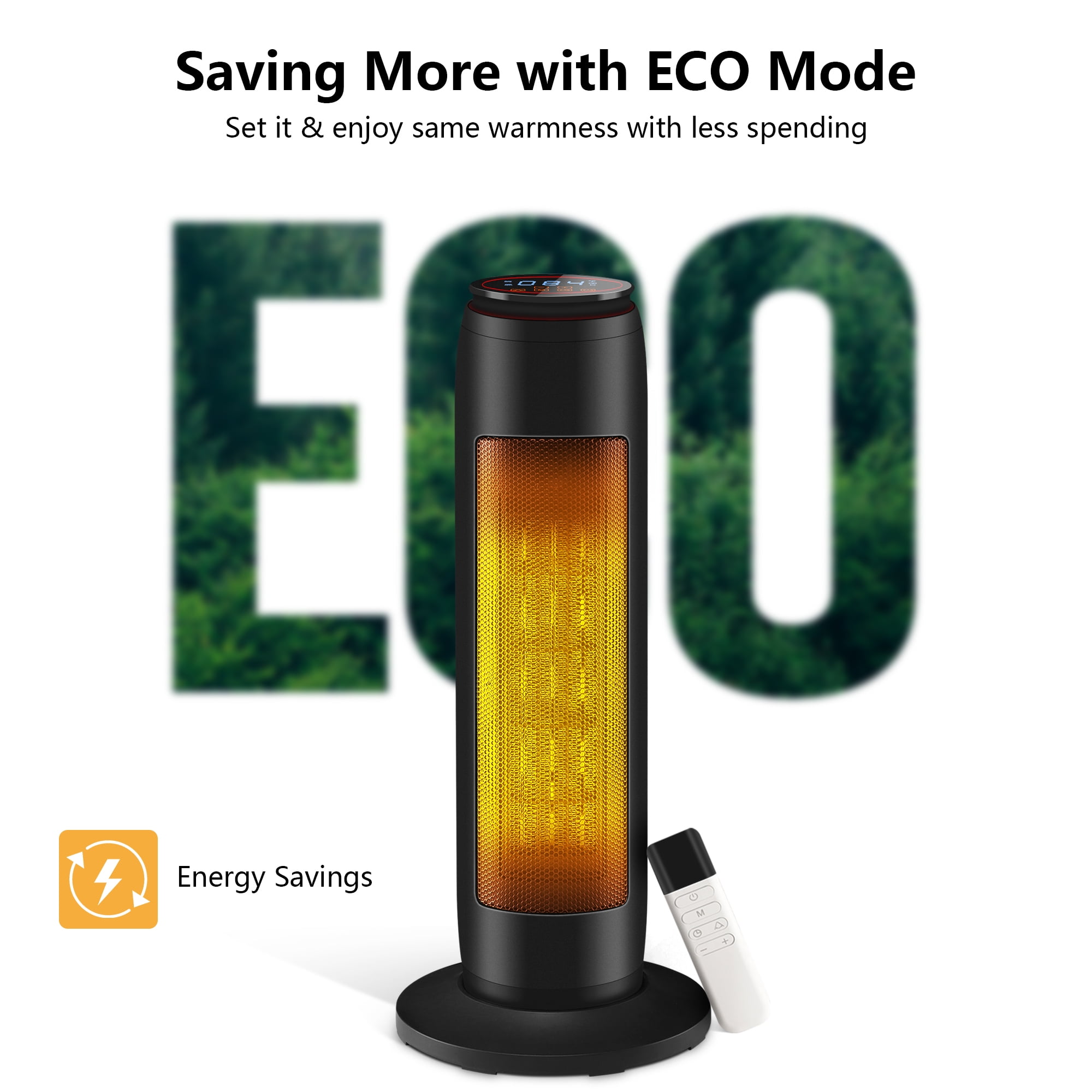 Dwelke 70° Oscillation Tower Space Heater with Adjustable Thermostat