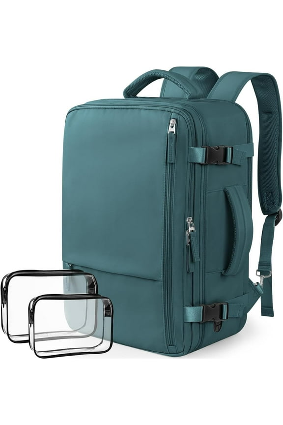 Dwelke Extra Large Travel Backpack for Women as Person Item Flight Approved, 40L Carry On Backpack, 17 Inch Laptop Backpack, Waterproof Backpack, Hiking Backpack, Casual Bag Backpack(Peacock Blue)