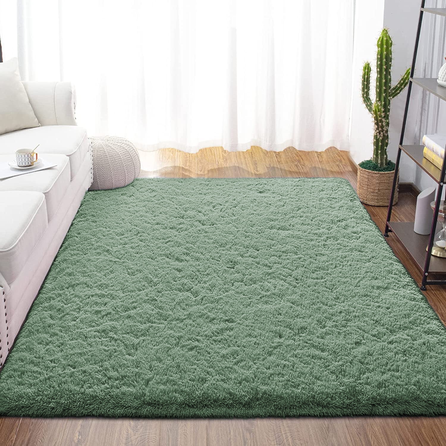 Dwelke Fluffy Shag Area Rugs Soft Fuzzy Shaggy Rugs for Girls Bedroom ...
