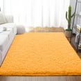thumbnail image 1 of Dwelke Fluffy Shag Area Rugs Soft Fuzzy Shaggy Rugs for Girls Bedroom Kids Room Carpet Furry Throw Dorm Rug , 3'x5',Orange, 1 of 5